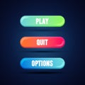 Vector illustration game UI set of buttons. GUI to build games. Modern flat gradient coloful button for mobile, web or video games Royalty Free Stock Photo