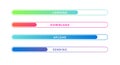 Vector Illustration Colorful Loading Bar Set. Modern Web Element Collection