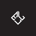 ELL letter logo design on black background. ELL creative initials letter logo concept. ELL letter design