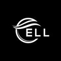 ELL letter logo design on black background. ELL creative circle letter logo concept. ELL letter design