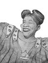 Ella Fitzgerald Caricature sketch Royalty Free Stock Photo