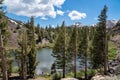 Ellery Lake along Tioga Pass road State Route 120 in California Eastern Sierra Nevada Mountains in the summer Royalty Free Stock Photo