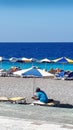 Ellie Beach which is the nearest beach to Rhodes Town and is popular with locals and tourists alike