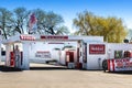 Crossett`s Red Horse Diner Mobilgas Station Road Side Attraction on a sunny spring day Royalty Free Stock Photo