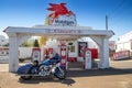 Crossett`s Red Horse Diner Mobilgas Station Road Side Attraction on a sunny spring day Royalty Free Stock Photo