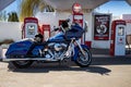 Crossett`s Red Horse Diner Mobilgas Station Road Side Attraction on a sunny spring day Royalty Free Stock Photo