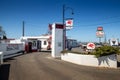 Crossett`s Red Horse Diner Mobilgas Station Road Side Attraction on a sunny spring day