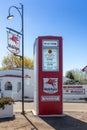 Crossett`s Red Horse Diner Mobilgas Station Road Side Attraction on a sunny spring day