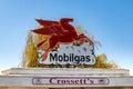 Crossett`s Red Horse Diner Mobilgas Station Road Side Attraction on a sunny spring day Royalty Free Stock Photo