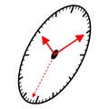 Ellips shaped clock Royalty Free Stock Photo