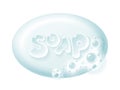 Ellipse bar of soap with foam isolated on white. Easy recolored vector