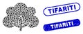 Ellipse Collage Cotton Flower with Grunge Tifariti Stamps