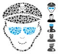 Ellipse Collage Evil Soldier Face Royalty Free Stock Photo