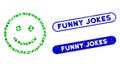 Ellipse Collage Glad Smiley with Textured Funny Jokes Seals