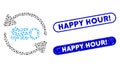 Ellipse Collage Refresh Seo with Grunge Happy Hour Exclamation Seals Royalty Free Stock Photo