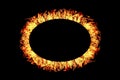 ellipse fire frame isolated on black