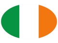 Ellipse Flag of Republic of Ireland on white background Royalty Free Stock Photo