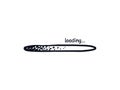 Ellipse loading bar sketch. Doodle download bar filled with painted grunge dots. Vector Hand-drawn illustration isolated