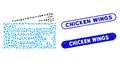 Ellipse Mosaic Airtickets with Textured Chicken Wings Watermarks Royalty Free Stock Photo