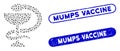 Ellipse Mosaic Medicine Snake Emblem with Grunge Mumps Vaccine Seals