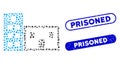 Ellipse Mosaic Police Station with Scratched Prisoned Stamps Royalty Free Stock Photo