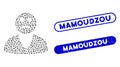 Ellipse Mosaic Sad Guy with Scratched Mamoudzou Watermarks