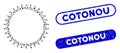 Ellipse Mosaic Tooth Gear with Distress Cotonou Seals