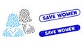 Ellipse Mosaic Women with Distress Save Women Seals