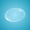 Ellipsoid Consisting of Points. Connection Structure. 3D Grid Design. Molecule Structure Royalty Free Stock Photo