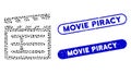Elliptic Collage Clapboard with Scratched Movie Piracy Stamps