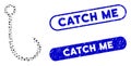 Elliptic Collage Fishing Hook with Textured Catch Me Stamps