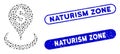 Elliptic Collage Geo Targeting with Grunge Naturism Zone Watermarks Royalty Free Stock Photo
