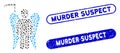 Elliptic Collage Scythe Death Angel with Textured Murder Suspect Watermarks