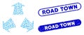 Elliptic Collage Three Road Directions with Distress Road Town Seals
