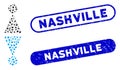 Elliptic Collage Toilet Symbols with Textured Nashville Stamps