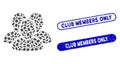 Elliptic Collage User Group with Grunge Club Members Only Stamps Royalty Free Stock Photo