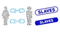 Elliptic Mosaic Family Chains with Textured Slaves Stamps