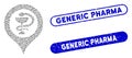 Elliptic Mosaic Hospital Map Marker with Grunge Generic Pharma Watermarks