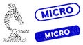 Elliptic Mosaic Microscope with Textured Micro Stamps