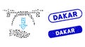Elliptic Mosaic Unload Drone with Scratched Dakar Watermarks