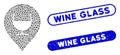 Elliptic Mosaic Wine Glass Marker with Grunge Wine Glass Watermarks