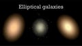 Elliptical galaxies, vector illustration of space