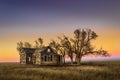 Ellis County, KS USA - Abandoned Wooden House in the Midwest Prairie Royalty Free Stock Photo