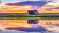 Ellis County, KS USA - The Midwestern Prairie Sky in water Reflections Royalty Free Stock Photo