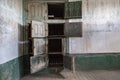 Mortuary in ellis island abandoned psychiatric hospital interior rooms Royalty Free Stock Photo