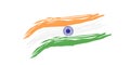 A creative illustration of the Indian flag with its Ashoka Chakra. Hand-drawn with a crayon effect on a transparent background. Royalty Free Stock Photo