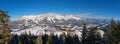 ELLMAU, TIROL/AUSTRIA, December 30th 2019 - mountain panorama top station of the Hartkaiserbahn railway with view to Wilder Kaiser