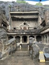 Ellora Cave 10 â Visvakarma Buddhist Art with Rock-Cut Architecture Royalty Free Stock Photo