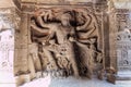 ELLORA, INDIA - FEBRUARY 7, 2017: Hindu god at Kailasa Temple in Ellora, Maharasthra state, Ind