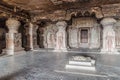 ELLORA, INDIA - FEBRUARY 7, 2017: Interior of Indra Sabha Jain cave in Ellora, Maharasthra state, Ind